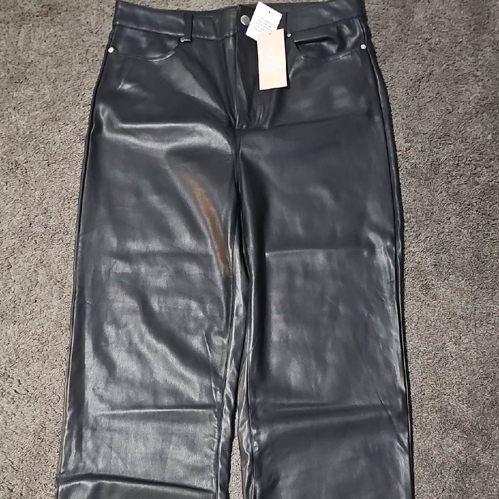 Black Faux Leather Pants